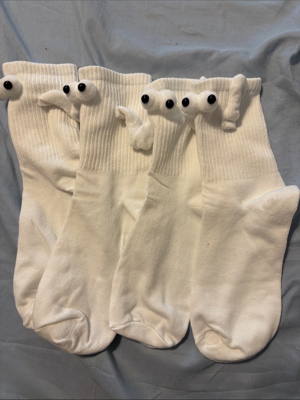 White  Ankle Socks with Magnetic hand socks